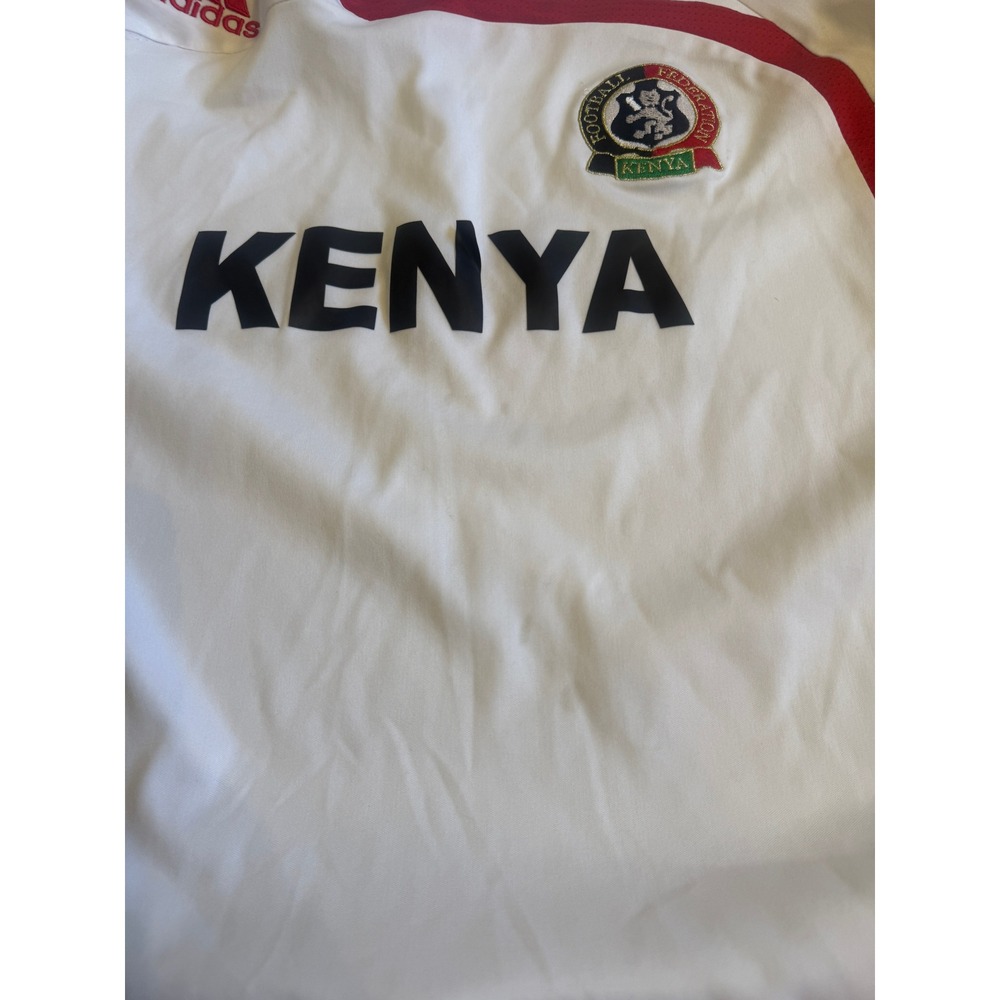 Adidas Kenya Football Federation Soccer Jersey White Red Mens Medium Clima365 - Picture 4 of 9